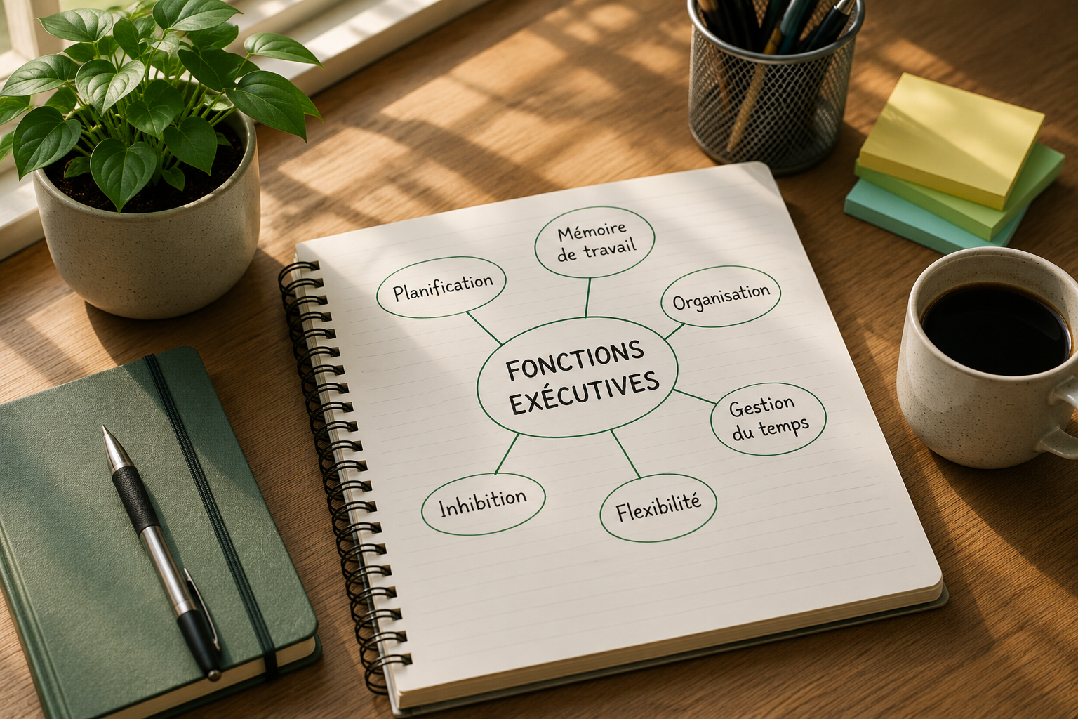 Fonctions exécutives : planification, mémoire de travail, organisation et gestion du temps